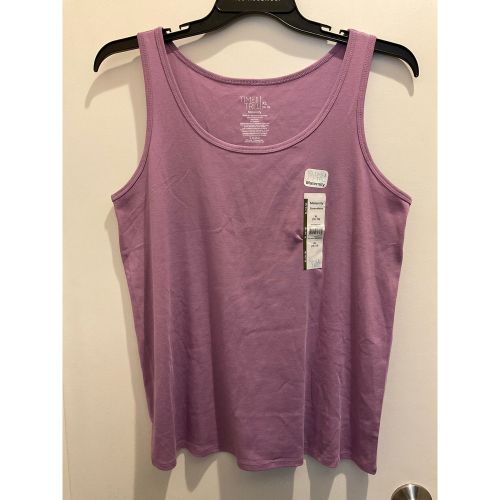 Time and Tru Women's Maternity Non Shirred Tank Top, Size XL (16-18)